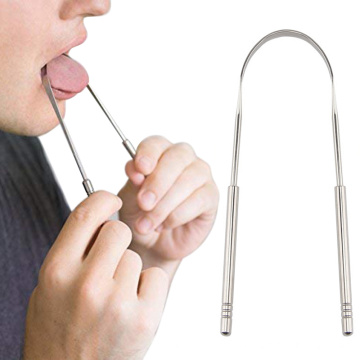 Grattoir de langue en acier inoxydable nettoyant de languette brosse haleine nettoyage de la langue enrobée brosse à dents orale